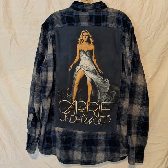 SOLD! Carrie Underwood Concert Plaid Flannel Shirt Hand Crafted Upcycled - Picture 7 of 10